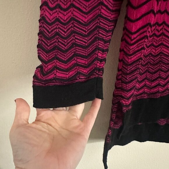 Missoni Womens Zigzag Lightweight Knit Tunic Sweater Size 44 US 8 Fuchsia Black - Picture 4 of 9